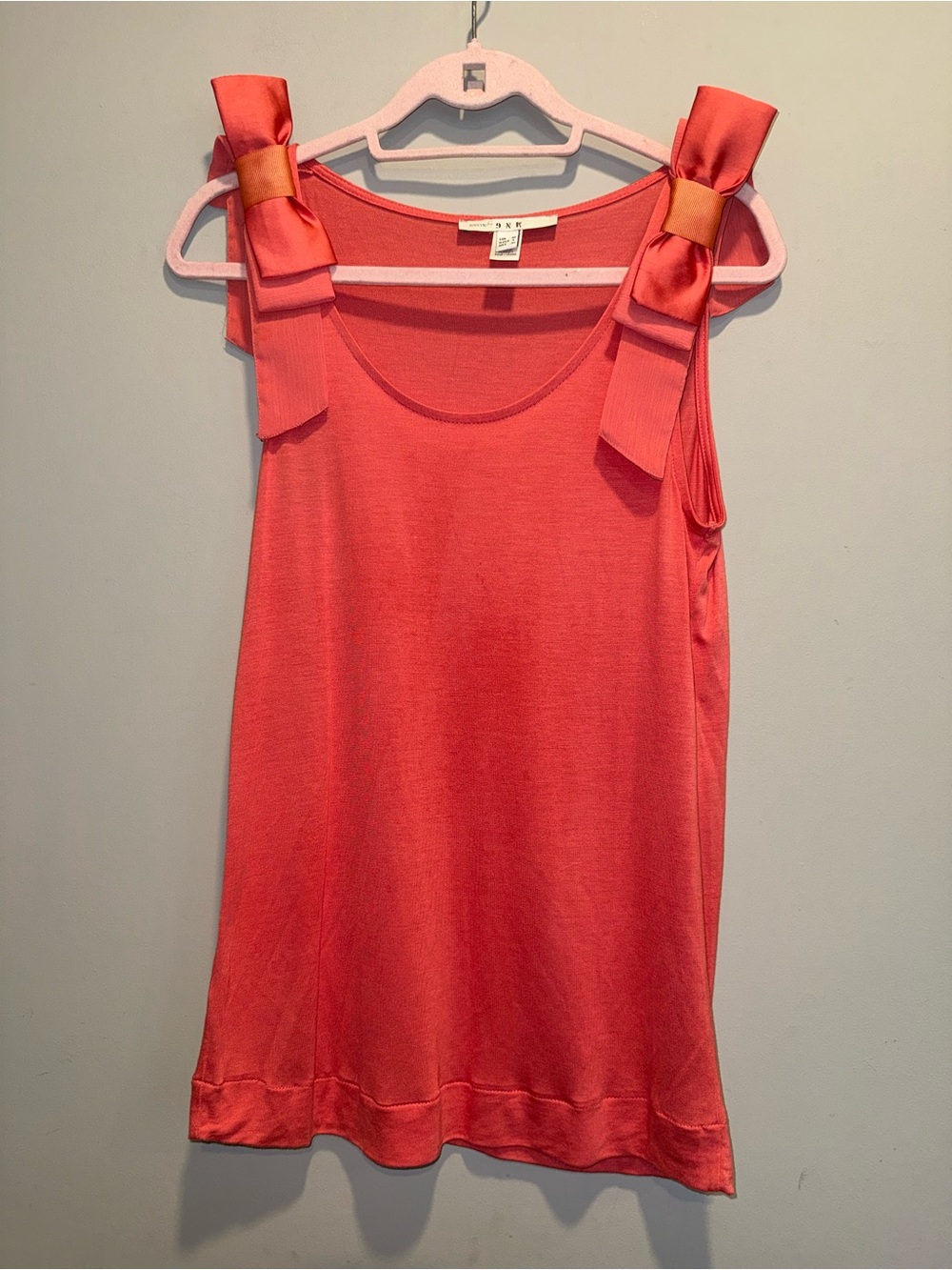 Mango Coral Bow-Shoulder Tank Top